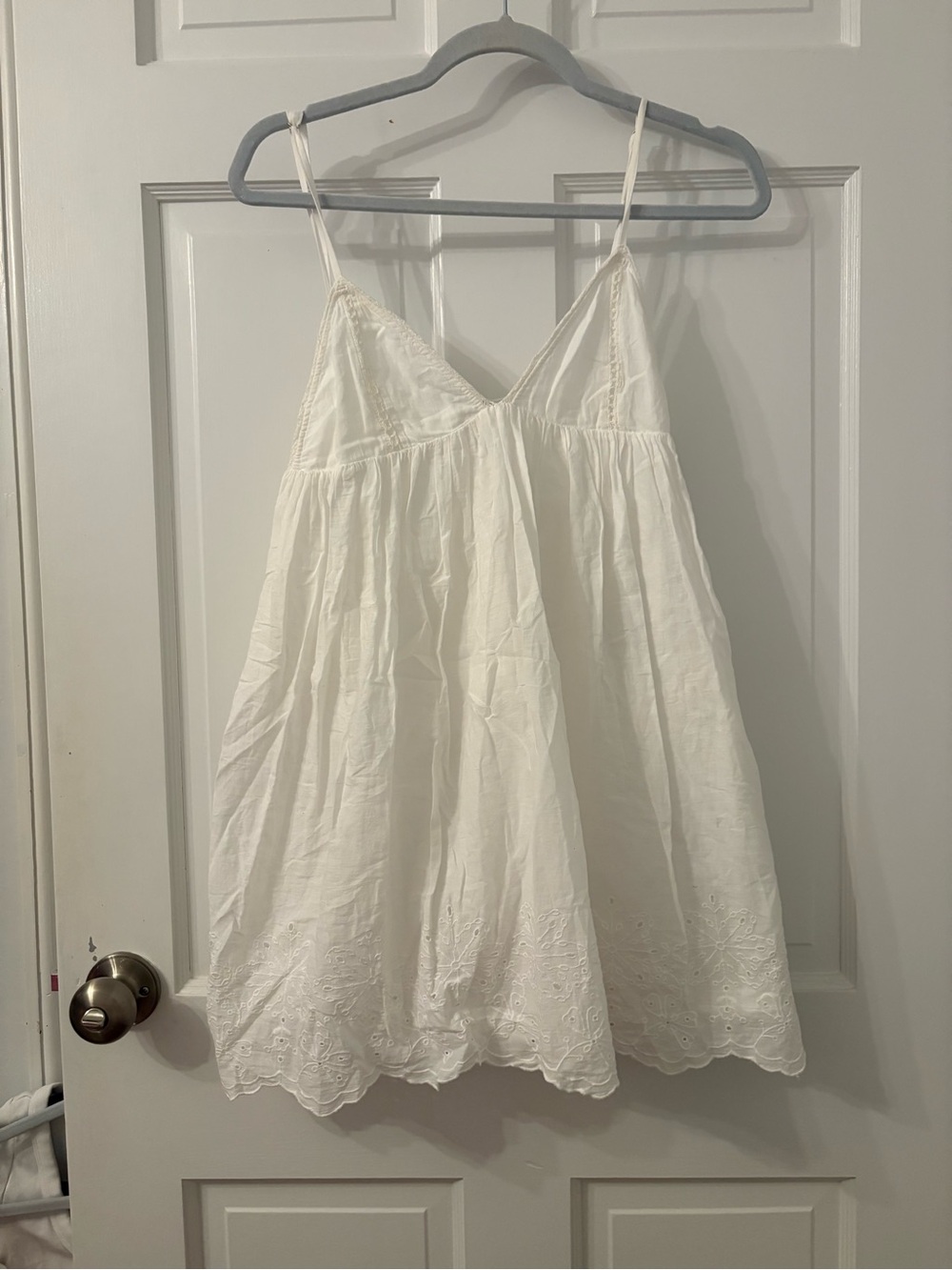 Zara White Eyelet Mini Eyelet Dress